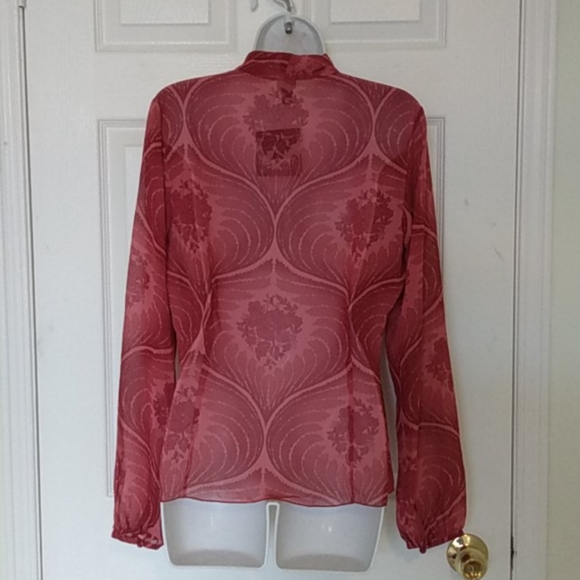 ESPRIT Collection Floral Sheer Top Blouse M - Picture 5 of 14